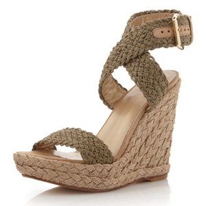 Stuart Weitzman Alex Crochet Wedge Sandal